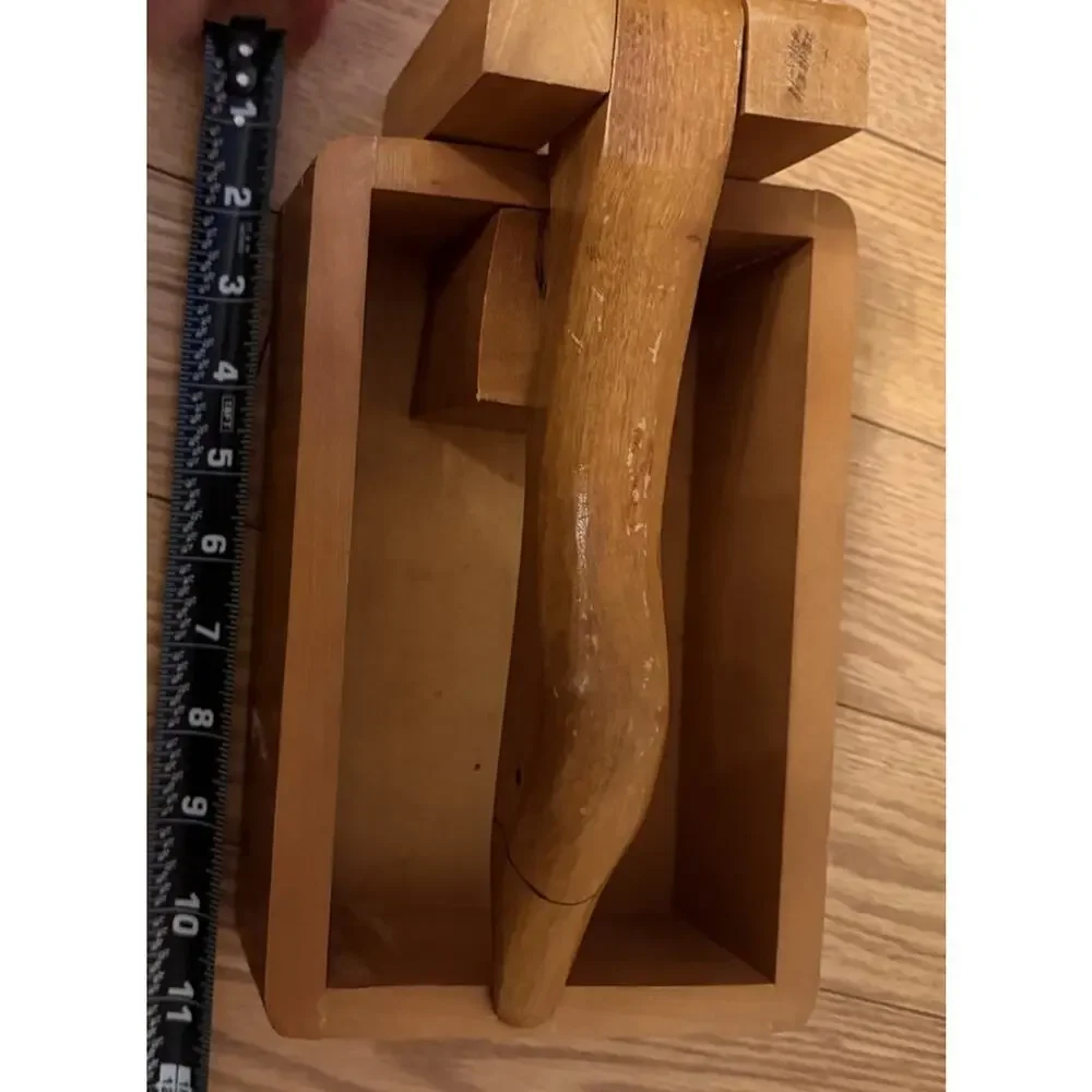 Vintage Wooden Duck Nut Cracker Napkin Holder Wood Box Cabin Decor 3915/68